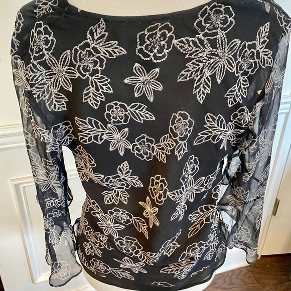 Stunning Silkland Hand Beaded Floral Blouse - Picture 5 of 7